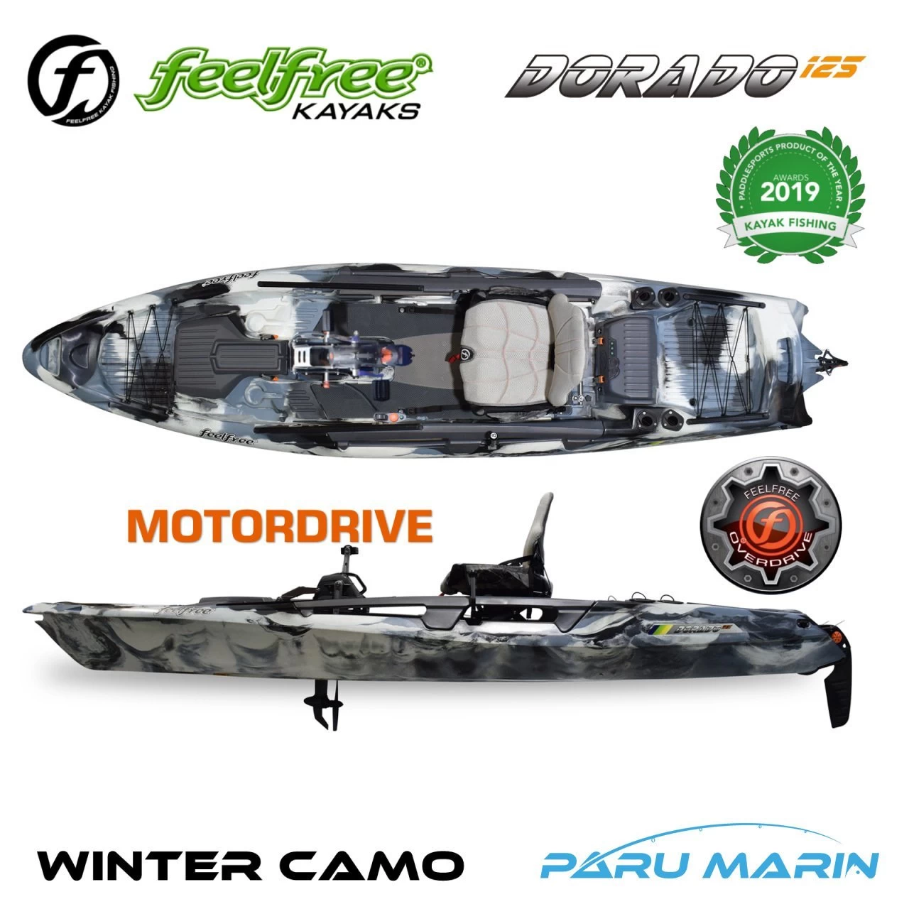 Feelfree Dorado 125 Winter Camo Pedal+elektrik Motorlu Overdrive+motordrive Kano