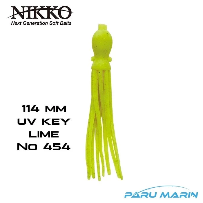 Nikko Octopus 114mm Sİlİkon Yem Uv Key Lime 454