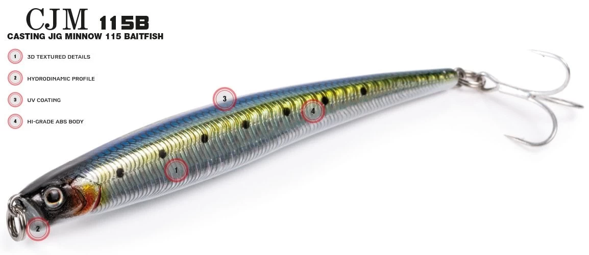 Molix Casting Jig Minnow 115  - 11.5 Cm. Sahte Balık, #sw26 Crazy White