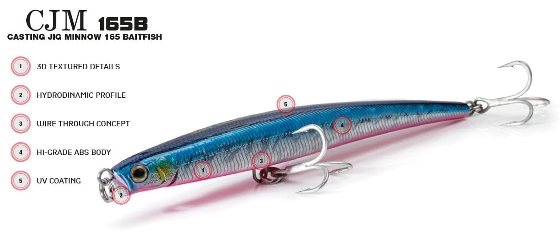 Molix Casting Jig Minnow 165  - 16.5 Cm. Sahte Balık, #sw26 Crazy White