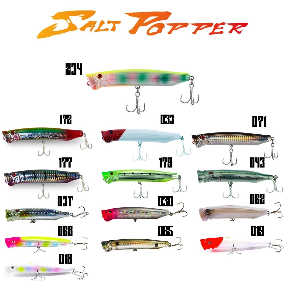 Fujin Salt Popper Sp120sw Sahte Balık, 019 Moon Red Head