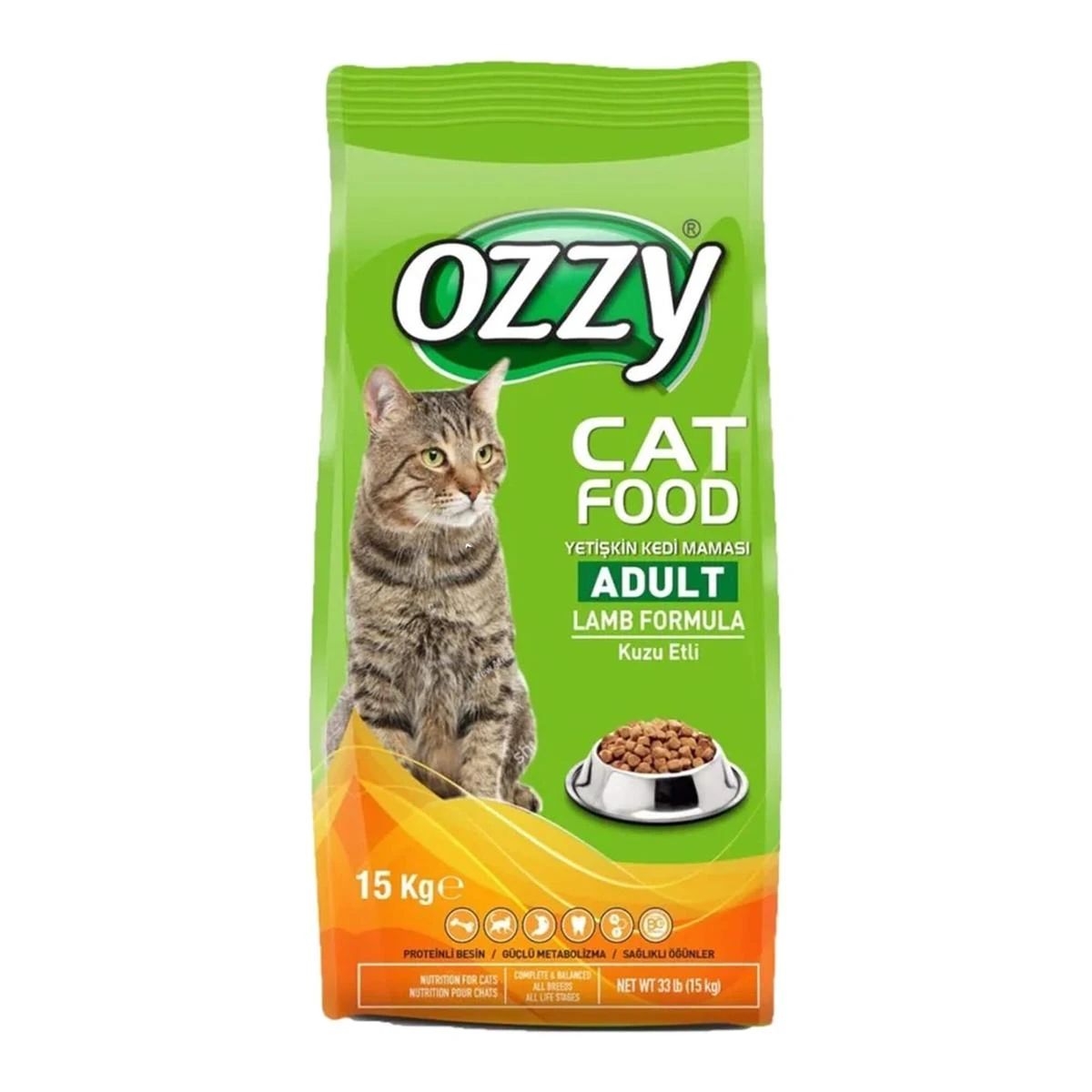 15 Kg Ozzy Adult Kuzu Etli Yetişkin Kedi Maması