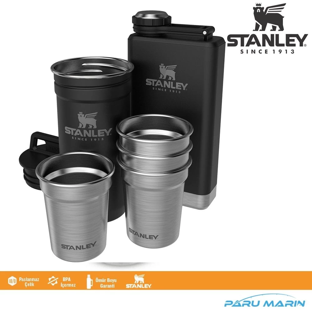 Stanley Adventure Çelik Shot Bardak Ve Matara Seti Sİyah