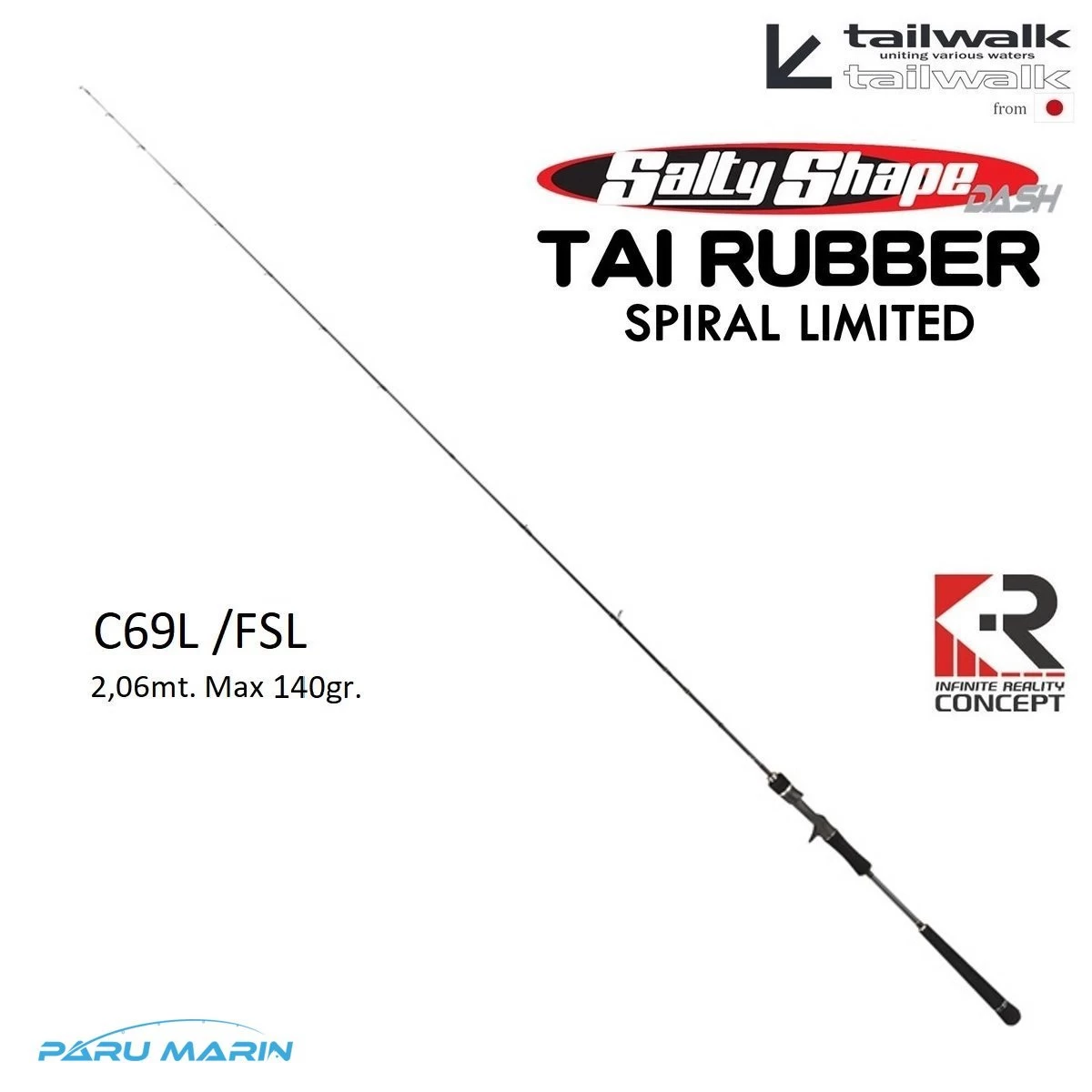 Tailwalk Ssd Tai Rubber Full Solid Spiral C69l/fsl 2,06mt. / Max. 140gr.