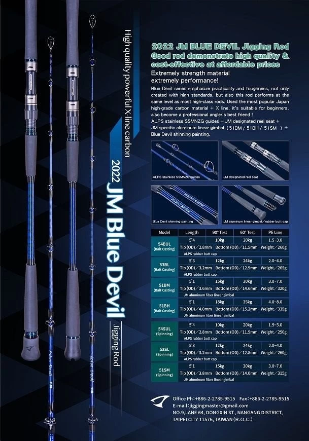 Jigging Master Blue Devil  53sl 160cm 150-300gr. Tetiksiz Jigging Kamış