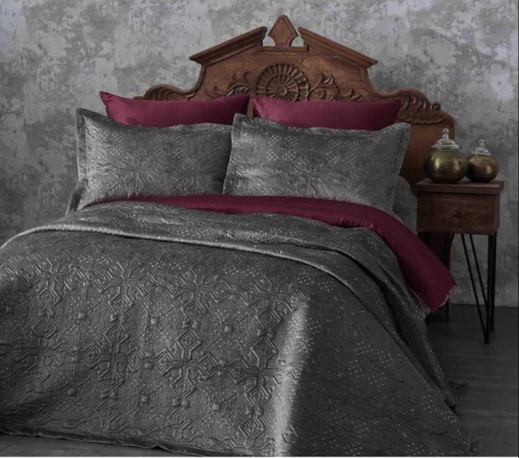 Ecocotton Peta Grİ Yatak ÖrtÜsÜ 260*240