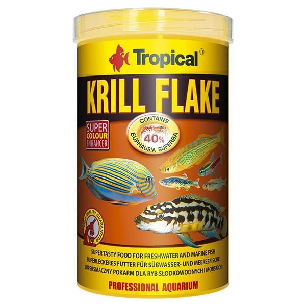 Tropical Krill Flakes Tropikal Balıklar İçin Krill İçerikli Pul Balık Yemi 100 Ml 20 Gr