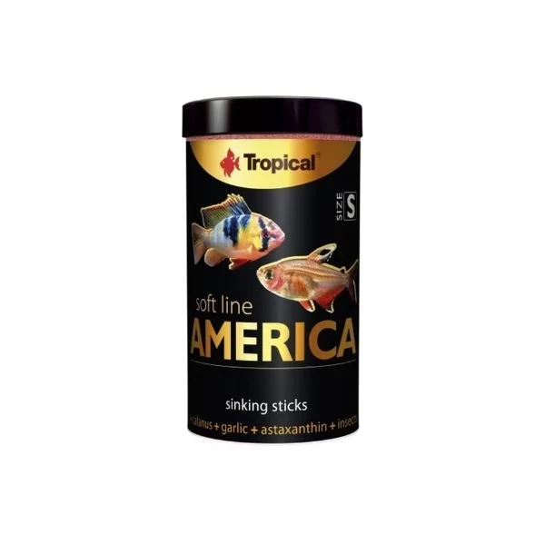 Tropical Softline America Kuzey Ve Güney Amerika Balıkları Için Yumuşak Taneli Balık Yemi Small 250 Ml 140 Gr