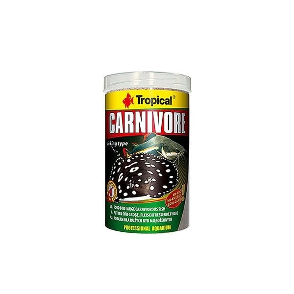Tropical Carnivore Etçil Balıklar Için Pellet Balık Yemi 1000 Ml 600 Gr