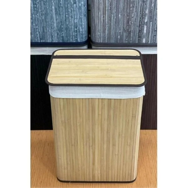 Sever Home Bambu Çamaşır Sepeti İki Bölmeli 52x32x63 Cm
