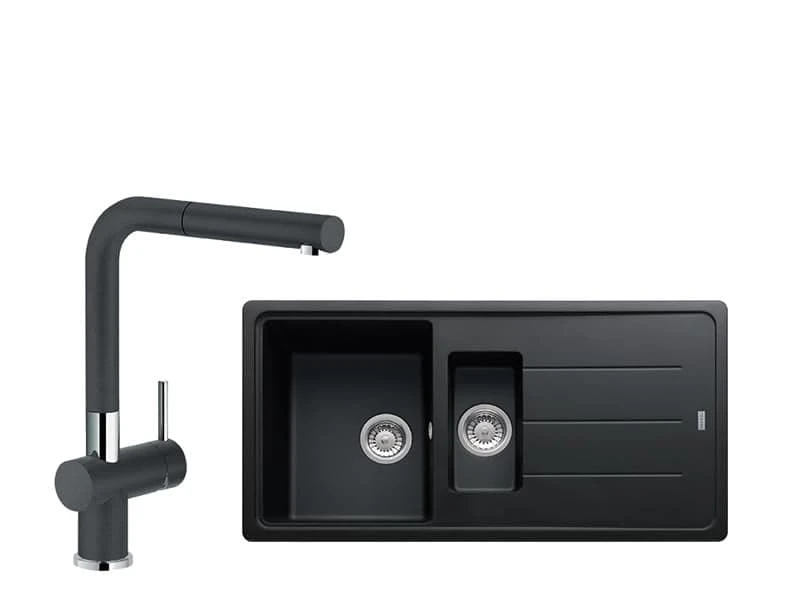 Franke Bfg 651 Nero Evye, Active Plus Doccia Nero Armatür Seti 115.0373.901-114.0198.876