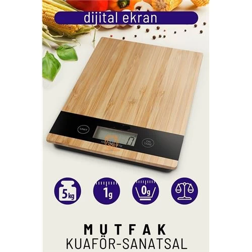 Transformacion Hassas Mutfak Terazisi Ahşap Kuaför Terazisi 5 Kg 720705