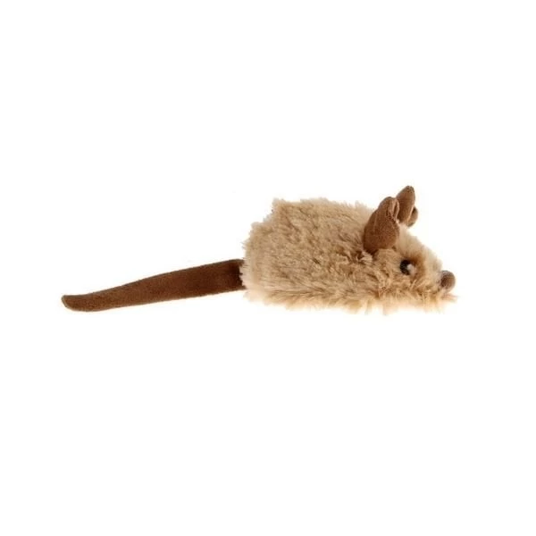 Gigwi Hareket Sensörlü Fare Peluş Kedi Oyuncağı Bej/kahve