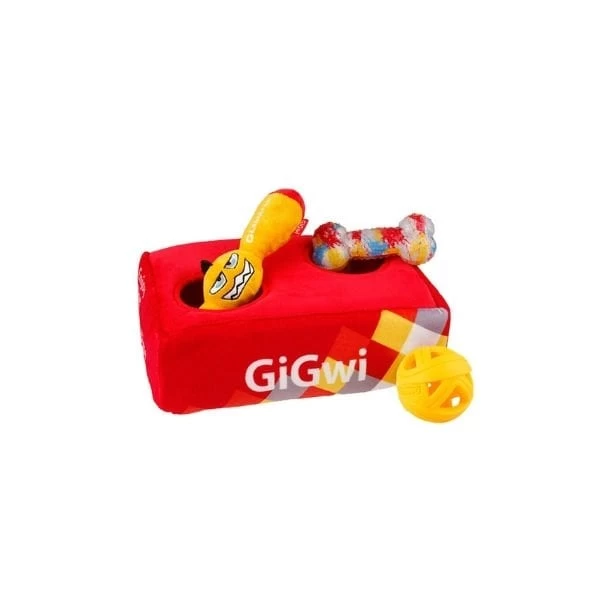 Gigwi Kemik Çantası Peluş Kedi Ve Köpek Oyuncağı Renkli