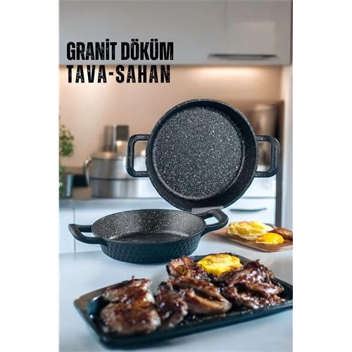 Modacar Döküm Granit Sahan Tava 2 Li Set
