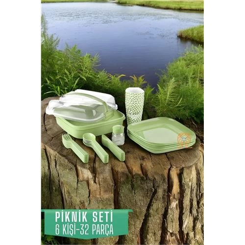 Modacar Piknik Seti 6 Kişilik 32 Parça YeŞİl
