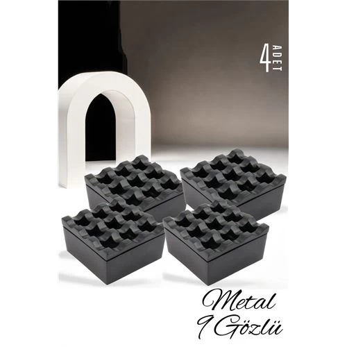 Modacar Metal Kül Tablas 9 Gözlü Rexite 4 Adet