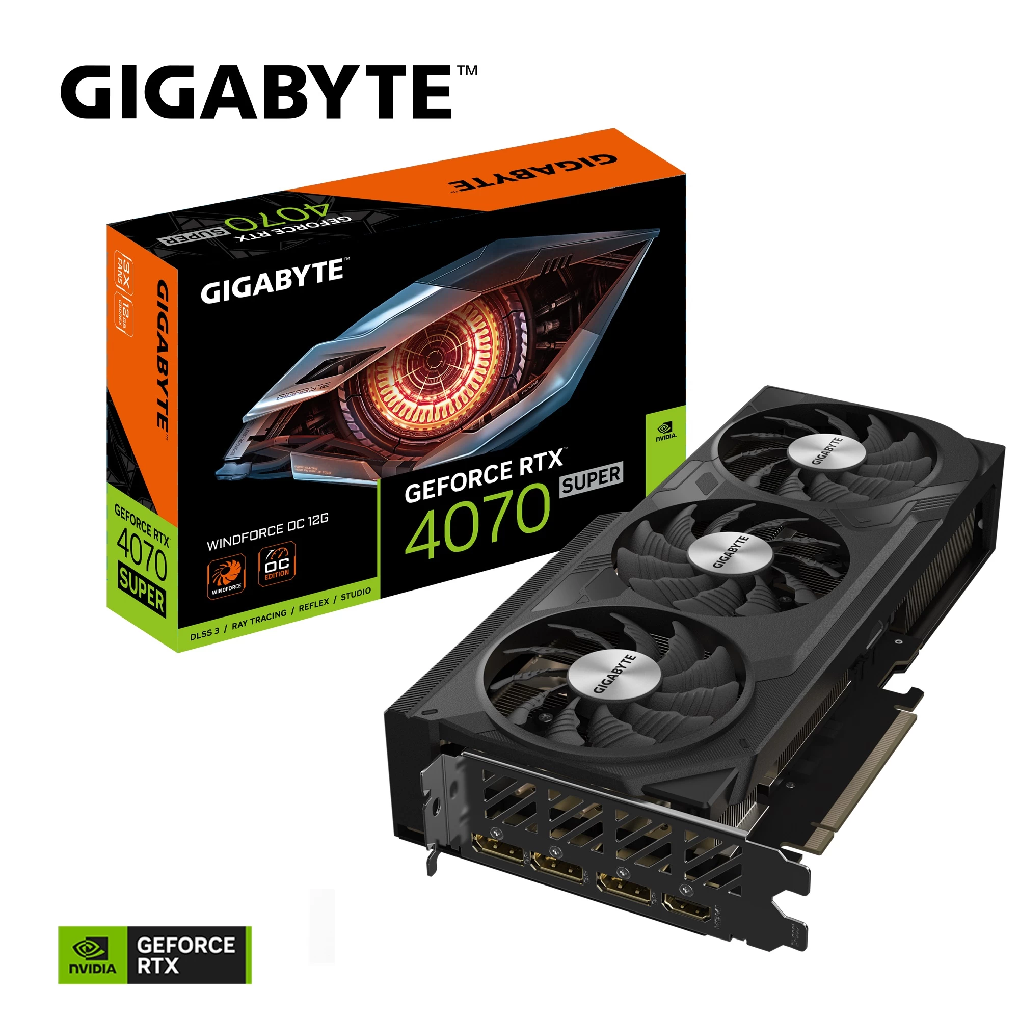 Gigabyte Gv-n407swf3oc-12gd Rtx4070 Super 12gb Gddr6x Dx12 Dlss 3 192bİt