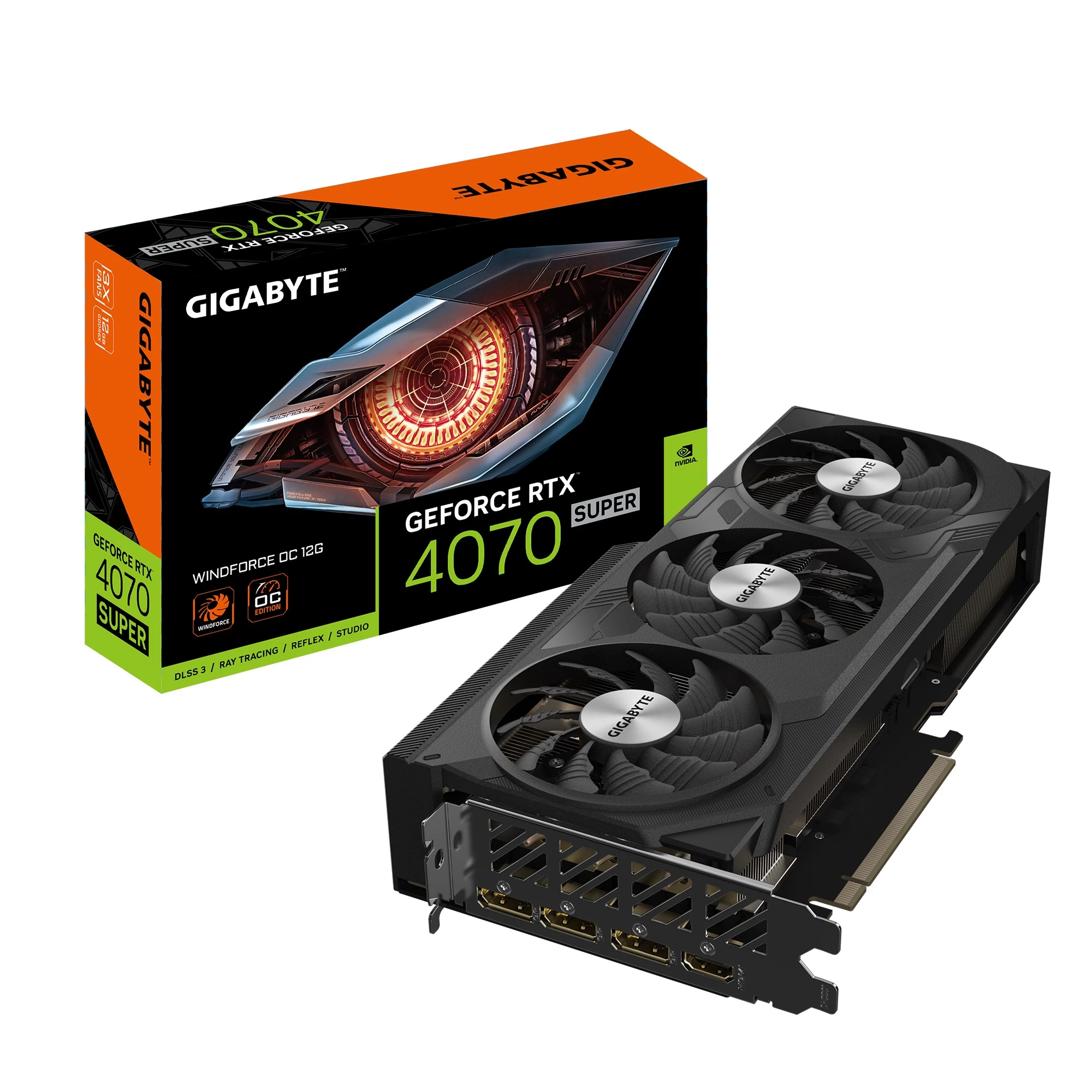 Gigabyte Gv-n407swf3oc-12gd Rtx4070 Super 12gb Gddr6x Dx12 Dlss 3 192bİt