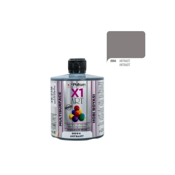 Polisan X1 Art Multisurface Hobi Boyası 0094 Antrasit 420 Ml