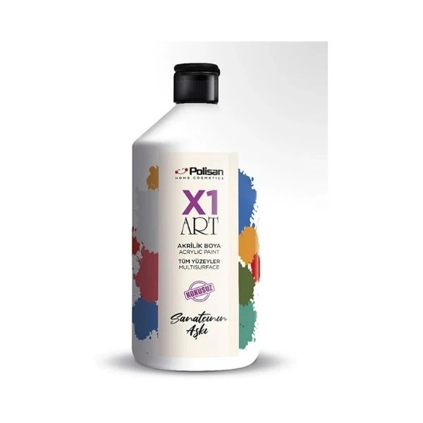 Polisan X1 Art Multisurface Hobi Boyası Beyaz 1 Lt