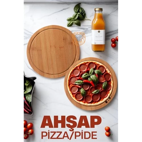 Modacar 4 Adet Pizza Sunum Ve Kesim Tahtası 719342 Toptan Paket