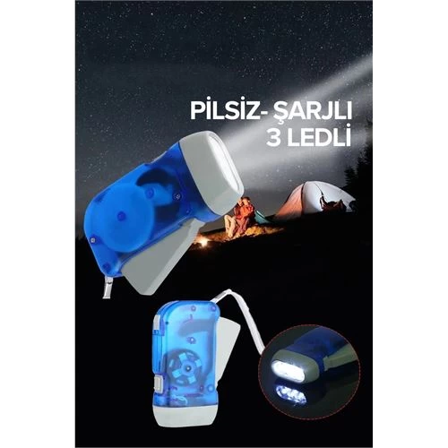 Modacar 4 Adet Kendinden Şarjlı Pilsiz El Feneri  Toptan Paket