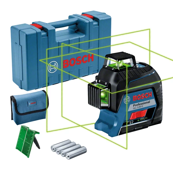 Bosch GLL 3-80 G Professional Yeşil Çizgi Lazer Hizalama 3 × 360° Plastik Çantalı