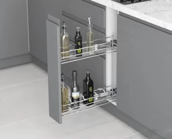 Starax S-2211-C Yandan Teleskopik Raylı Şişelik Krom 108 × 470 × 470 mm 15 cm