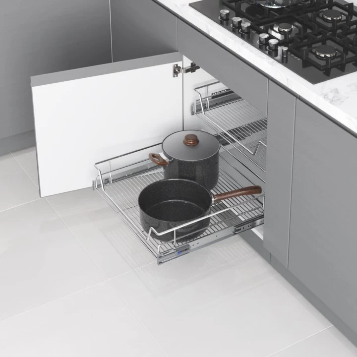 Starax S-2010-C Bağımsız Teleskopik Raylı Çekmece Krom 466 × 500 × 130 mm 50 cm