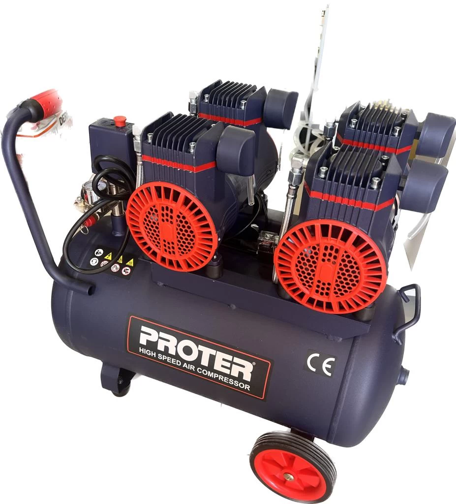 Proter P1KO457 Yüksek Hızlı Sessiz Yağsız Hava Kompresörü 50 L 4 HP 8 Bar