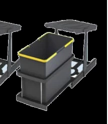 Pyramith P9155 Teleskopik Rayli Çöp Kovasi 16+1 Lt Antrasit