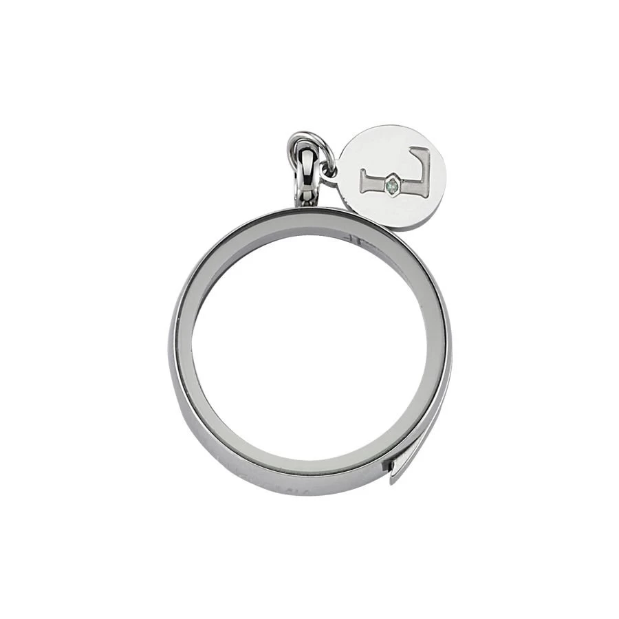 Swarovski Zirconia Logo Tag - Luzyo - 25 Mm - Silver - Magnifying