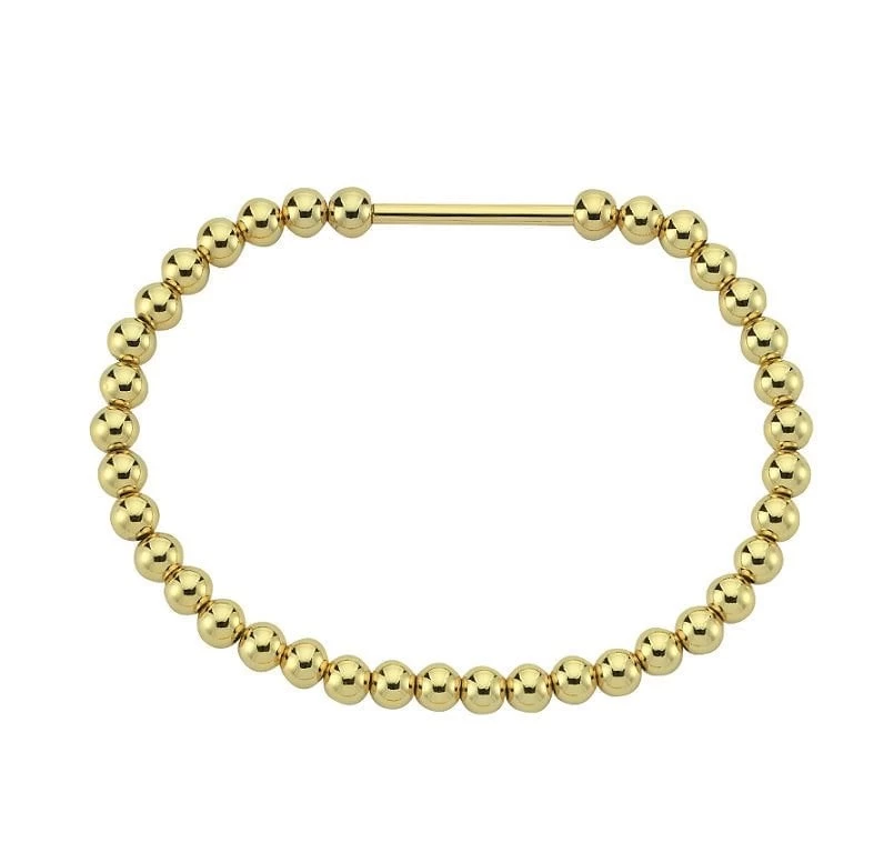 Bar Bead Bracelet - 5mm - Gold