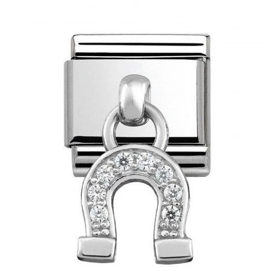 331800/03 Classic Silvershine Cubic Zirconia Horseshoe Charm