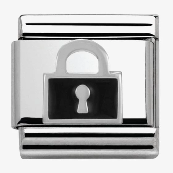 Nomination 330202/06 Classic Silvershine Symbols Black Lock Charm