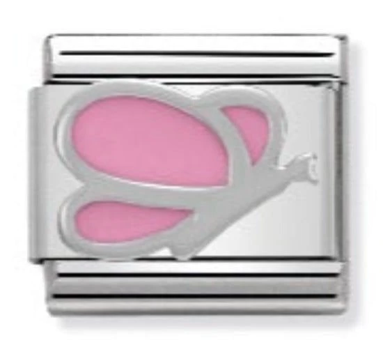 Nomination 330202/03  Pink Butterfly In Enamel & 925 Silver Charm