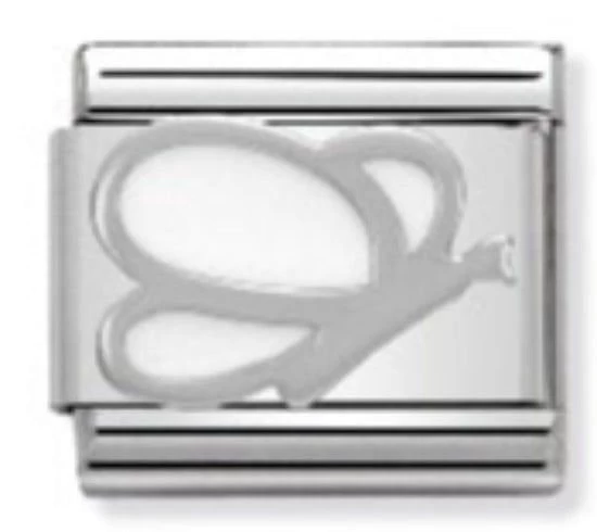 Nomination 330202/02 White Butterfly In Enamel & 925 Silver Charm