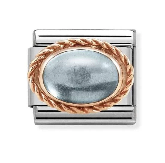 Nomination 430507/30  Blue Topaz In 9k Rose Gold Charm