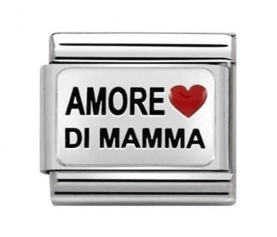Nomination 330208/35 Classic Silver 'amore Di Mamma' Heart Charm