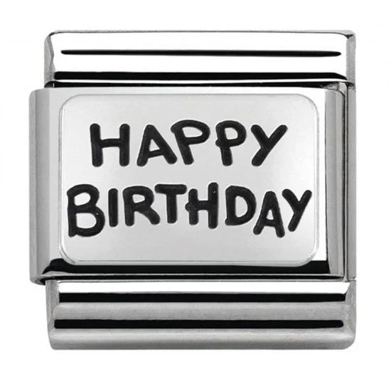 Nomination 330102/41 Classic Silvershine Happy Birthday Charm