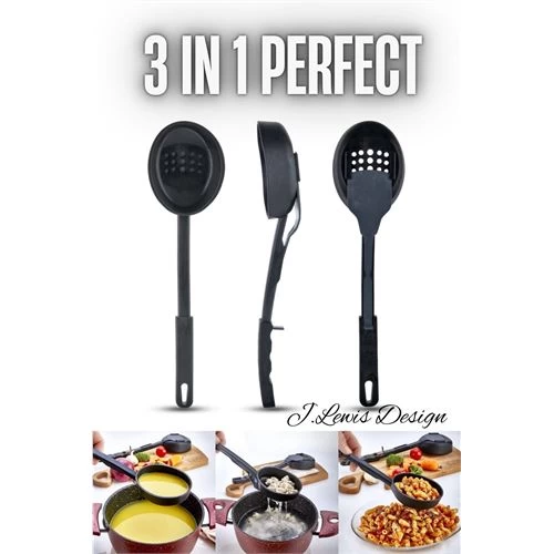 Modacar 4 Adet Perfect Kepçe Kaşık Kevgir 3 In 1 33 Cm J.lewis Design 0716041