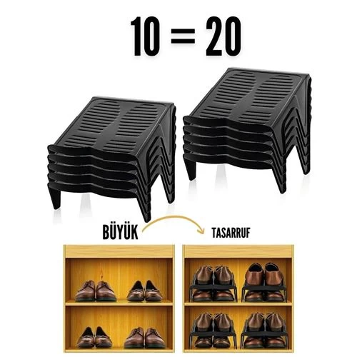 Modacar 40 Adet  Ayakkabı Rampası Yer Tasarruf Organizeri Mehle-twin 718560 Toptan Paket