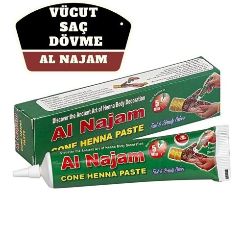 Modacar 4 Adet Al Najam Siyah Vücut Saç Dövme Hint Kınası 716385 Toptan Paket