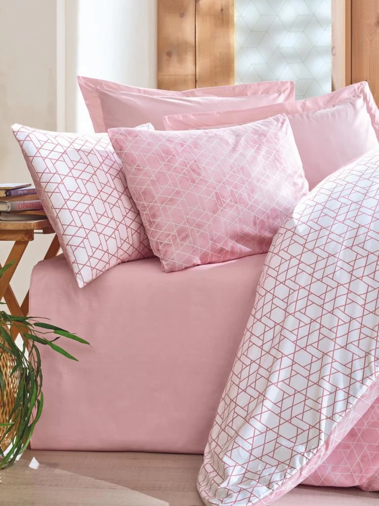 Cotton Box Çift Kişilik Nevresim Takımı Minimal Best Pembe