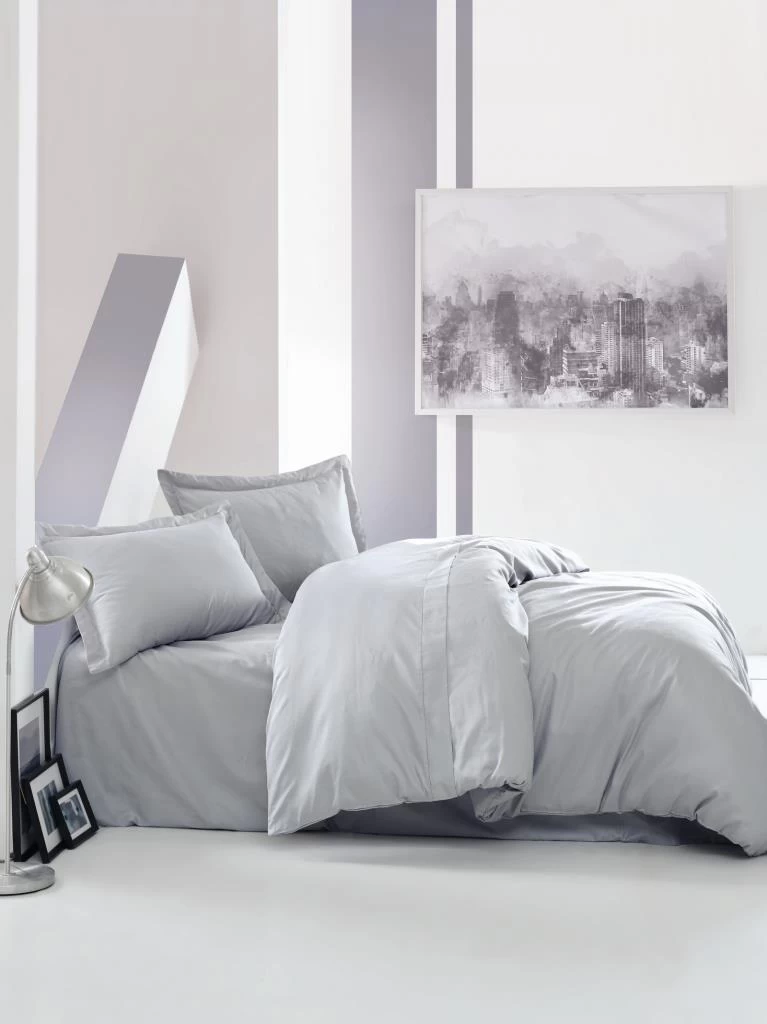 Cotton Box Çift Kişilik Saten Nevresim Takımı Elegant Gri
