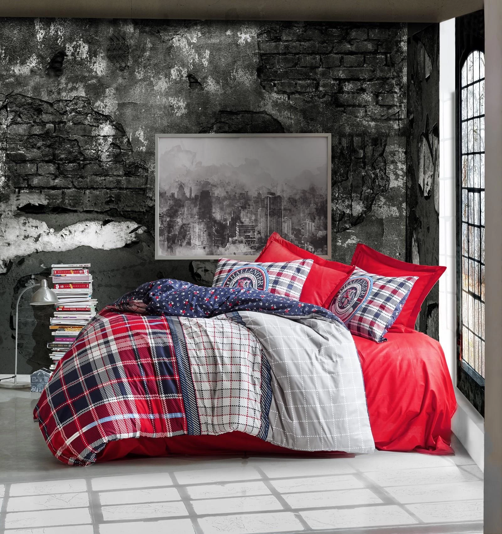 Cotton Box Masculine Çift Kişilik Nevresim Takımı Marco Kırmızı