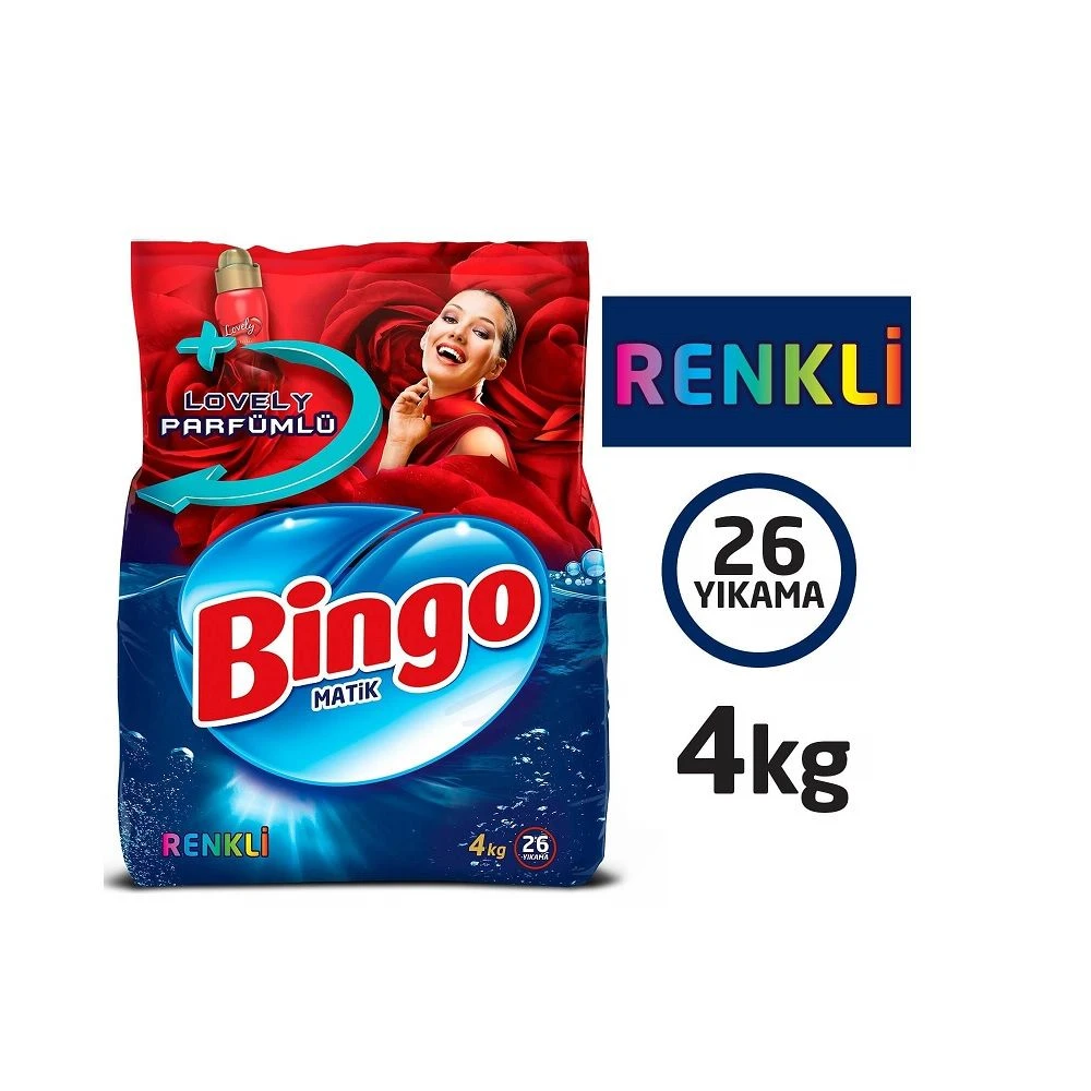 Bingo Matik Renkliler İçin Toz Çamaşır Deterjanı 4 kg