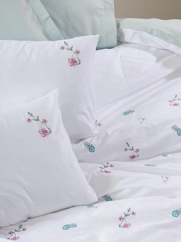 Cotton Box Brode Nakışlı Çift Kişilik Saten Nevresim Takımı Ella Mint