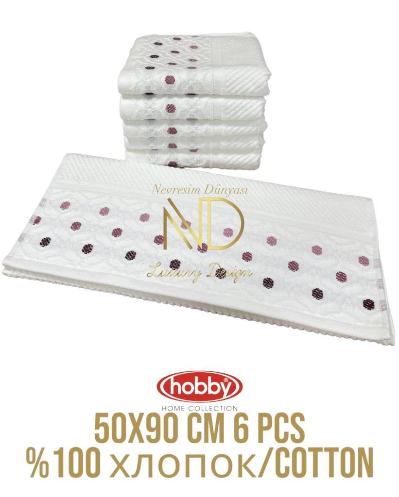 Hobby Pamuk 6´lı 50x90 Havlu Seti Sedna Mor